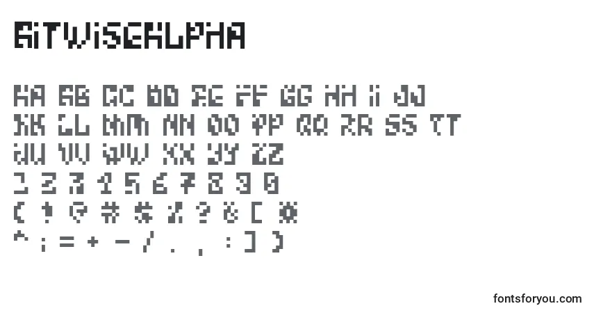 Fuente BitwiseAlpha - alfabeto, números, caracteres especiales