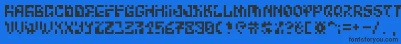 BitwiseAlpha Font – Black Fonts on Blue Background