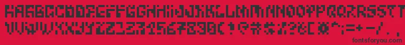 BitwiseAlpha Font – Black Fonts on Red Background