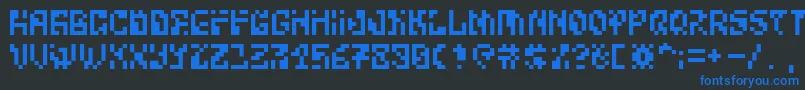 フォントBitwiseAlpha – 黒い背景に青い文字