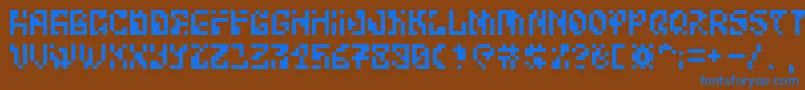 フォントBitwiseAlpha – 茶色の背景に青い文字