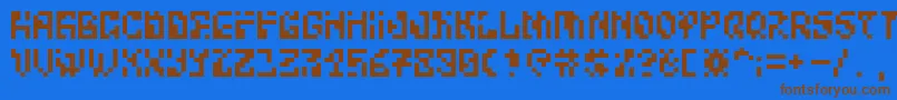 BitwiseAlpha Font – Brown Fonts on Blue Background