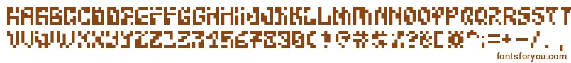 BitwiseAlpha-fontti – ruskeat fontit valkoisella taustalla