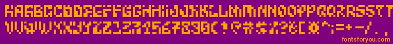 BitwiseAlpha Font – Orange Fonts on Purple Background