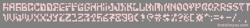 フォントBitwiseAlpha – 灰色の背景にピンクのフォント