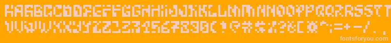 BitwiseAlpha Font – Pink Fonts on Orange Background