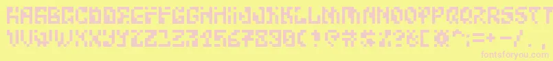 フォントBitwiseAlpha – ピンクのフォント、黄色の背景