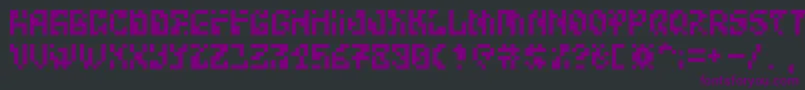 Czcionka BitwiseAlpha – fioletowe czcionki na czarnym tle