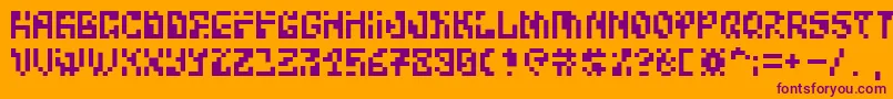 BitwiseAlpha Font – Purple Fonts on Orange Background