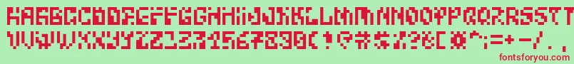 BitwiseAlpha Font – Red Fonts on Green Background