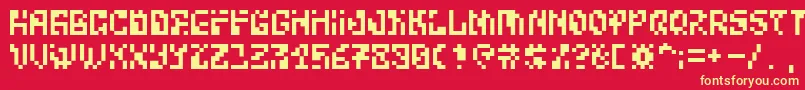 BitwiseAlpha Font – Yellow Fonts on Red Background