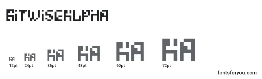 Размеры шрифта BitwiseAlpha