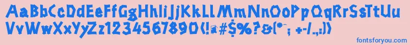 フォントBreddafs – ピンクの背景に青い文字