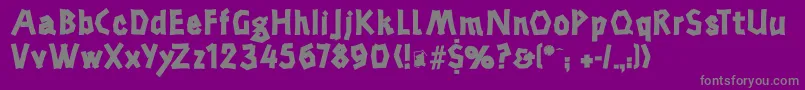 Breddafs-fontti – harmaat kirjasimet violetilla taustalla