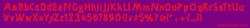 フォントBreddafs – 紫の背景に赤い文字