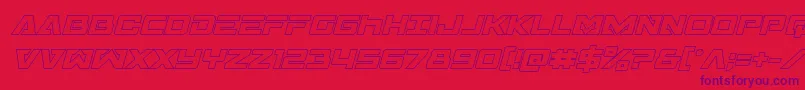 Transamericaoutital-Schriftart – Violette Schriften auf rotem Hintergrund