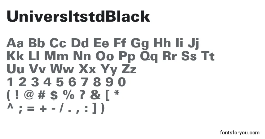 UniversltstdBlack-fontti – aakkoset, numerot, erikoismerkit