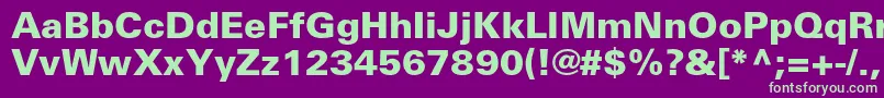 UniversltstdBlack Font – Green Fonts on Purple Background