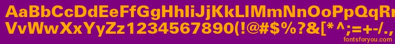 UniversltstdBlack Font – Orange Fonts on Purple Background
