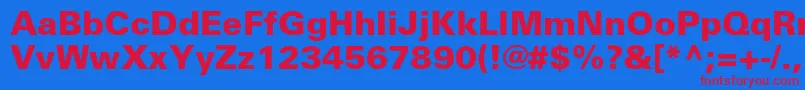UniversltstdBlack Font – Red Fonts on Blue Background