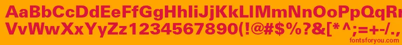 UniversltstdBlack Font – Red Fonts on Orange Background