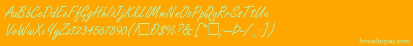 ToftlundRegular Font – Green Fonts on Orange Background