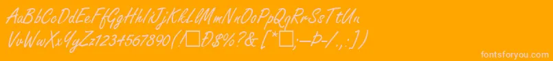 ToftlundRegular-Schriftart – Rosa Schriften auf orangefarbenem Hintergrund