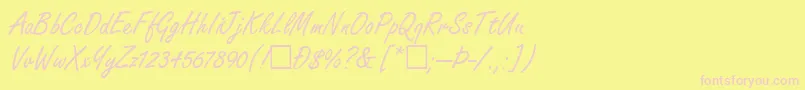 ToftlundRegular Font – Pink Fonts on Yellow Background