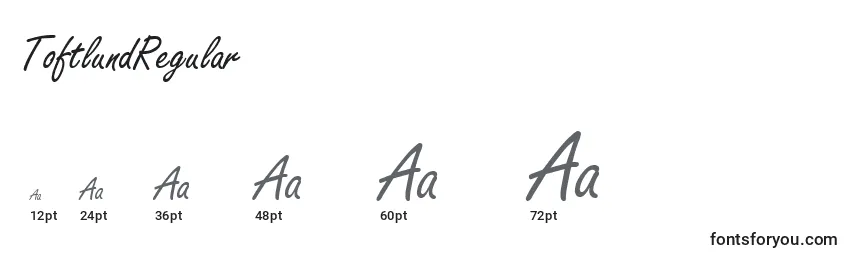 ToftlundRegular Font Sizes