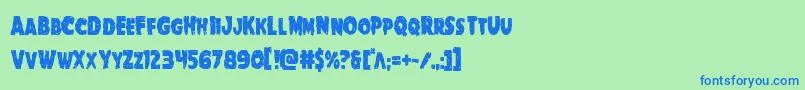 フォントGoblincreekcond – 青い文字は緑の背景です。