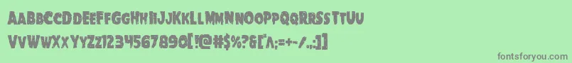 フォントGoblincreekcond – 緑の背景に灰色の文字