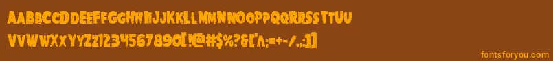 Goblincreekcond Font – Orange Fonts on Brown Background