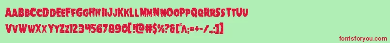 フォントGoblincreekcond – 赤い文字の緑の背景