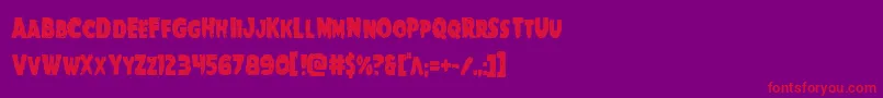 フォントGoblincreekcond – 紫の背景に赤い文字