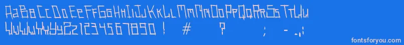 PinMeNeedlesフォントについての詳細 フォントPinMeNeedles – ピンクの文字、青い背景