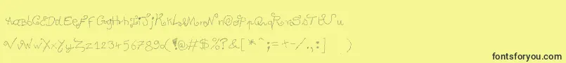 Degueulasse-Schriftart – Schwarze Schriften auf gelbem Hintergrund