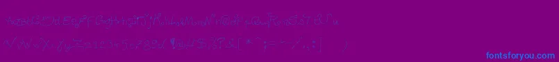 Degueulasse-Schriftart – Blaue Schriften auf violettem Hintergrund