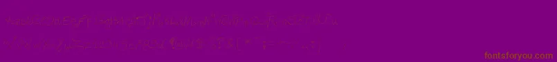 Degueulasse-Schriftart – Braune Schriften auf violettem Hintergrund