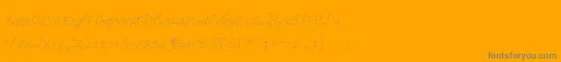 Degueulasse-Schriftart – Graue Schriften auf orangefarbenem Hintergrund