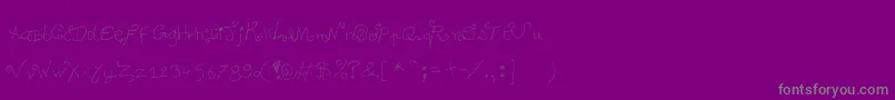 Degueulasse-Schriftart – Graue Schriften auf violettem Hintergrund