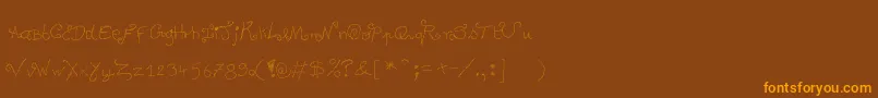 Degueulasse Font – Orange Fonts on Brown Background