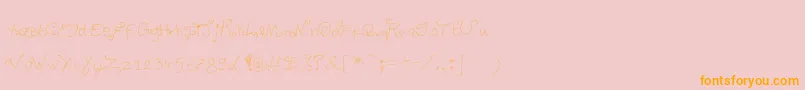 Degueulasse-Schriftart – Orangefarbene Schriften auf rosa Hintergrund
