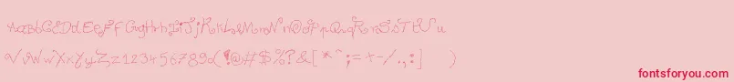 Degueulasse-Schriftart – Rote Schriften auf rosa Hintergrund