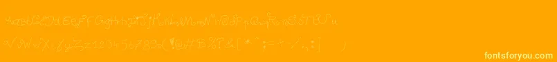 Degueulasse Font – Yellow Fonts on Orange Background