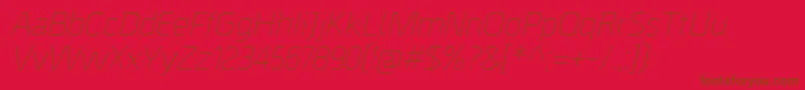 BordaLightitalic Font – Brown Fonts on Red Background