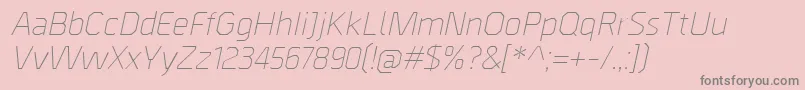 BordaLightitalic-Schriftart – Graue Schriften auf rosa Hintergrund