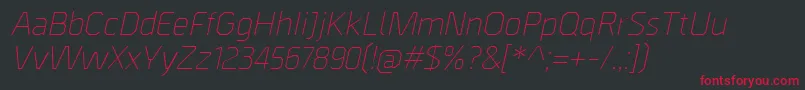 BordaLightitalic Font – Red Fonts on Black Background