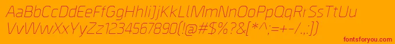BordaLightitalic-fontti – punaiset fontit oranssilla taustalla