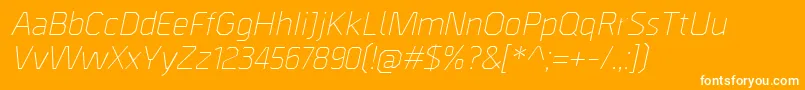 Więcej informacji o czcionce BordaLightitalic Czcionka BordaLightitalic – białe czcionki na pomarańczowym tle