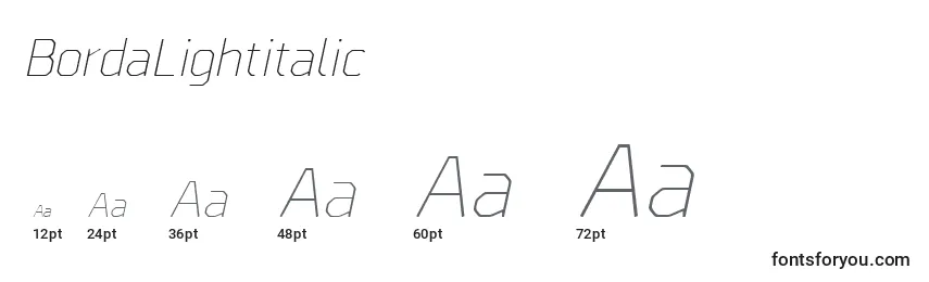 BordaLightitalic Font Sizes
